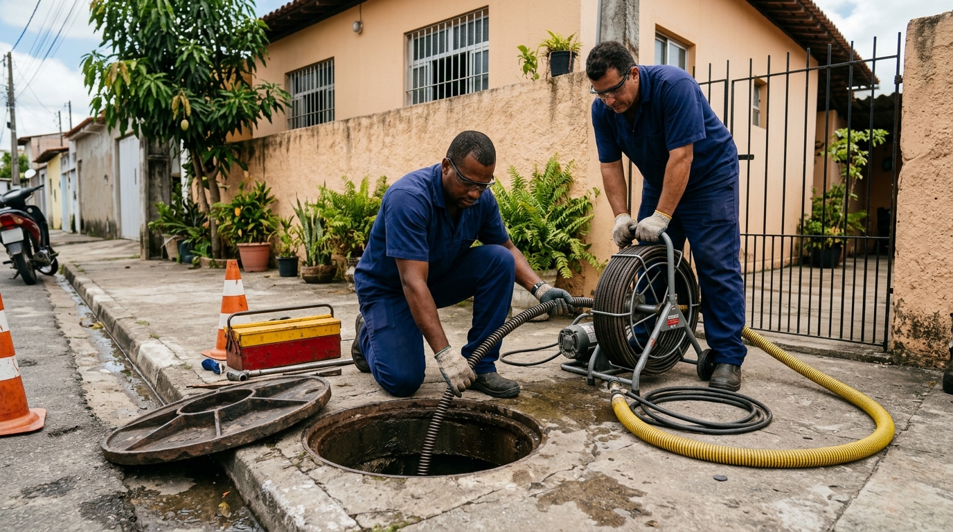 Desentupimento de rede de esgoto em Maceió-AL