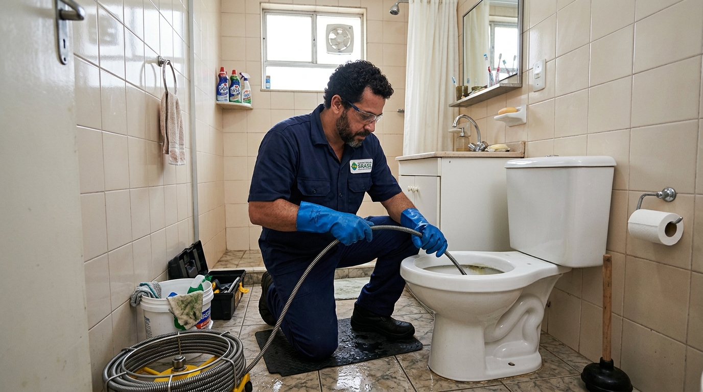 Desentupimento de vaso com equipamento em Maceió-AL