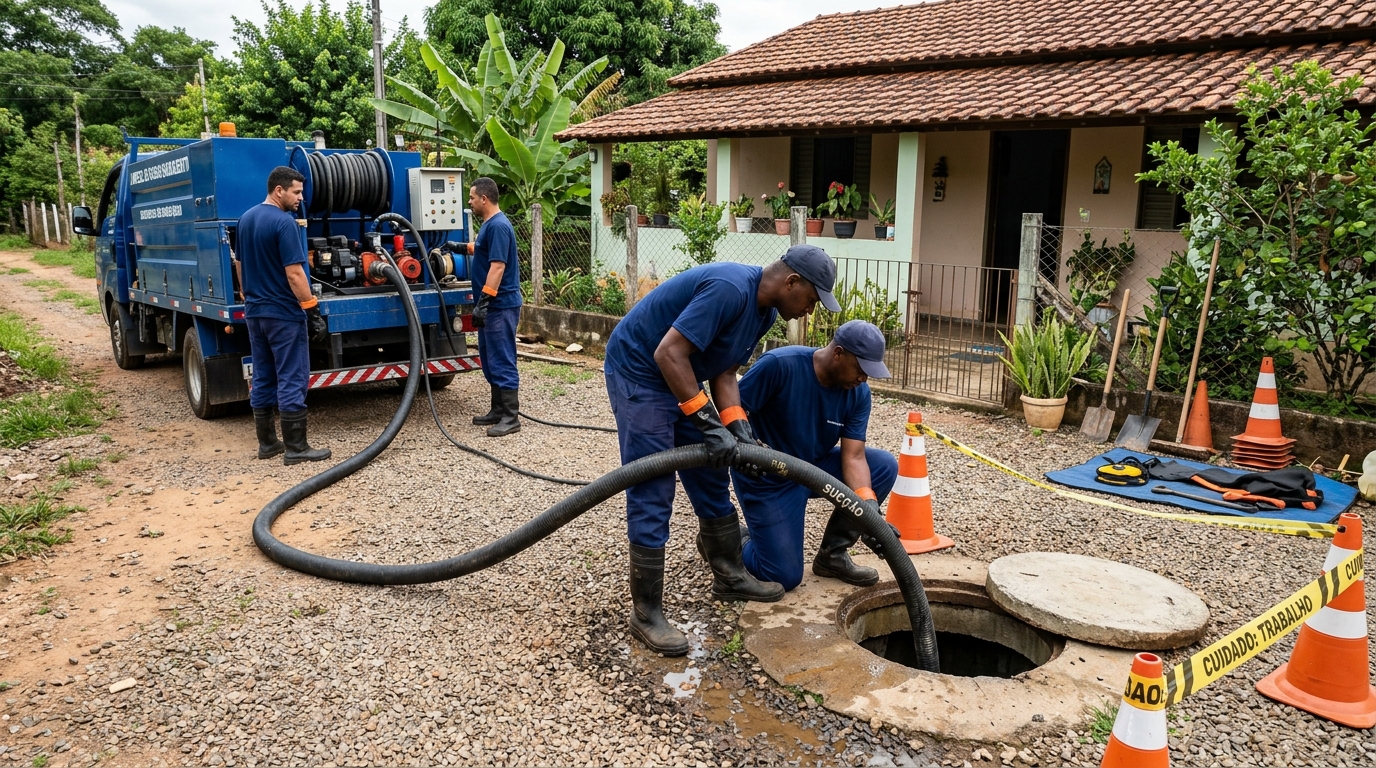 Equipe de desentupimento de fossa em Maceió-AL